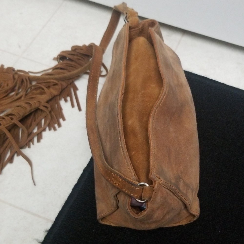 Zara suede leather fringe crossbody bag Trafaluc - Picture 3 of 7